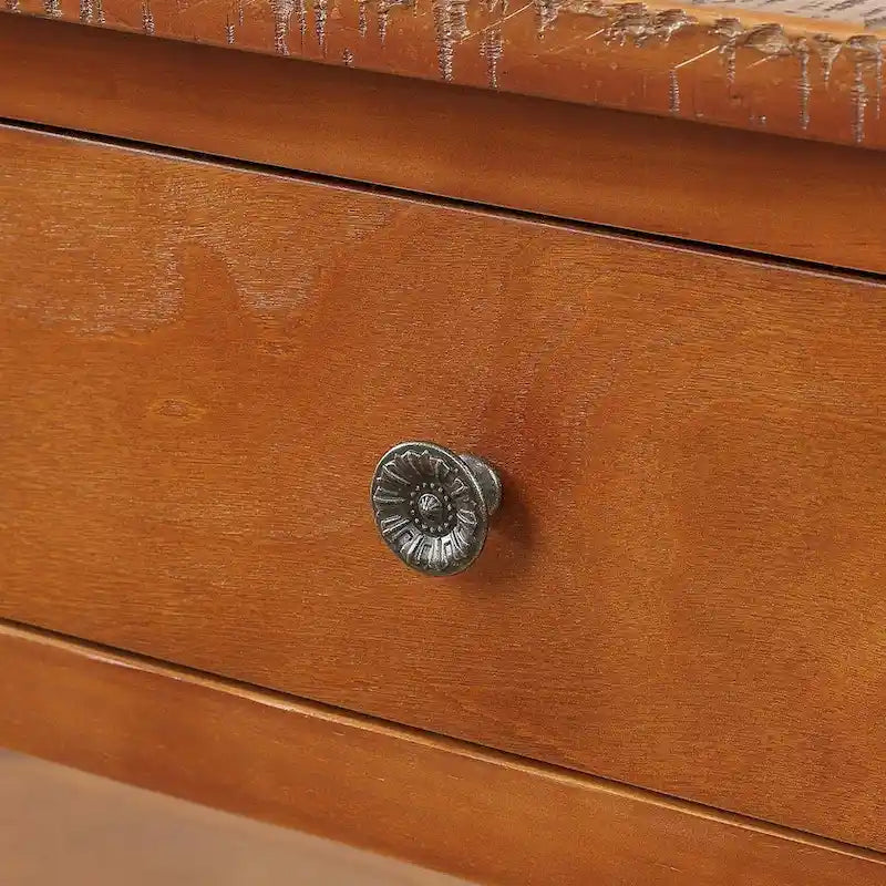 Console de 48 po en pin massif avec tiroirs et étagère
