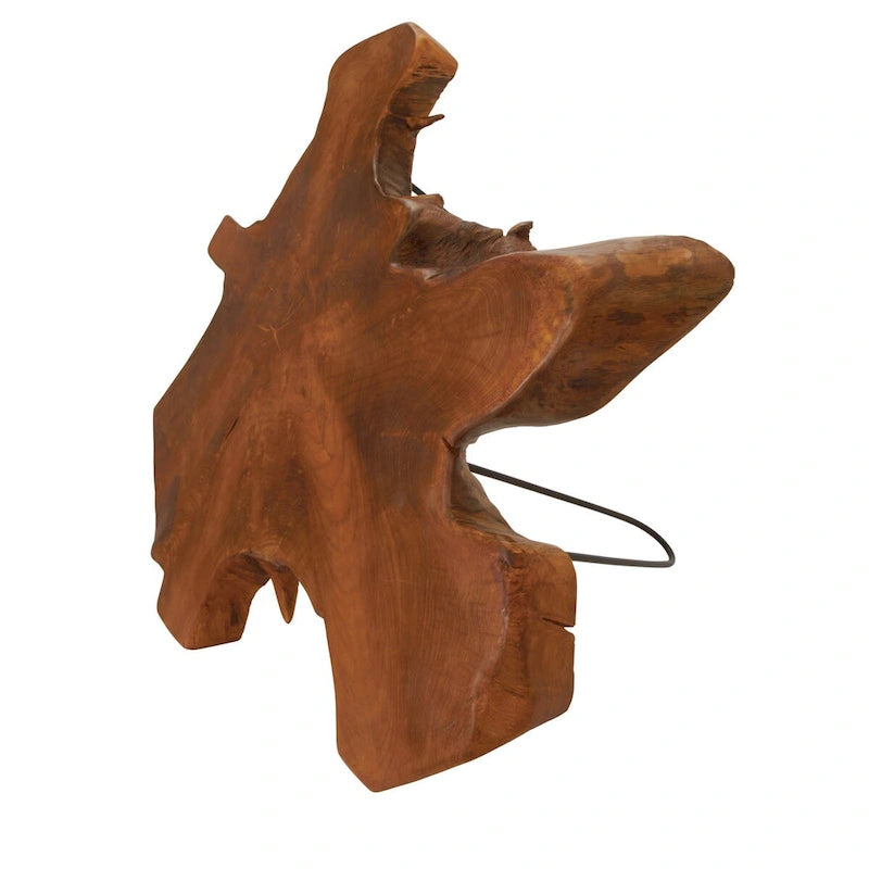Table basse à plateau en bois massif fait main avec pieds épingles à cheveux en métal noir - Marron - Roche River Decor