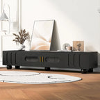 Modern TV Stand with Glass Door 2 Drawers and Cabinets for TVs up to 80 Inches