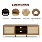 Anmytek Modern TV Stand 2-Door Media Console Table Entertainment Center with 4 Storage Cabinets for TV's up to 65 - 59