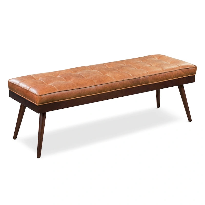 Banc Luca Poly & Bark - Cuir véritable pleine fleur italien