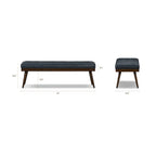 Banc Luca Poly & Bark - Cuir véritable pleine fleur italien