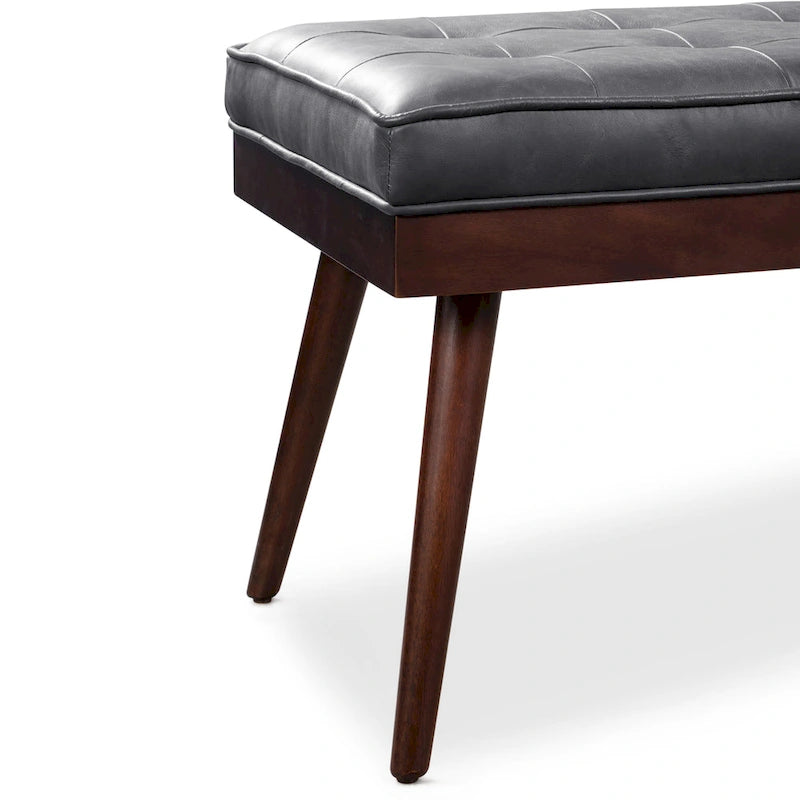 Banc Luca Poly & Bark - Cuir véritable pleine fleur italien
