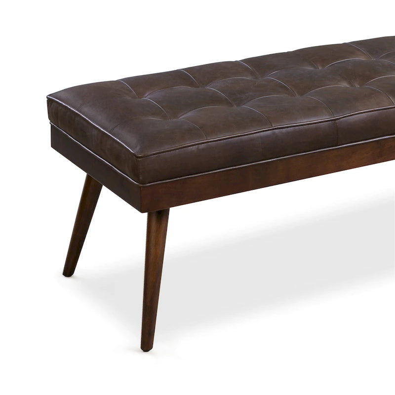 Banc Luca Poly & Bark - Cuir véritable pleine fleur italien