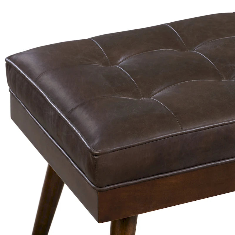 Banc Luca Poly & Bark - Cuir véritable pleine fleur italien
