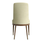Chaise de salle à manger en cuir rembourrée avec cadre en bois d'hévéa, chaise d'appoint à dossier haut et pieds à accents dorés pour salon
