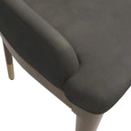 Chaise de salle à manger en cuir rembourrée avec cadre en bois d'hévéa, chaise d'appoint à dossier haut et pieds à accents dorés pour salon