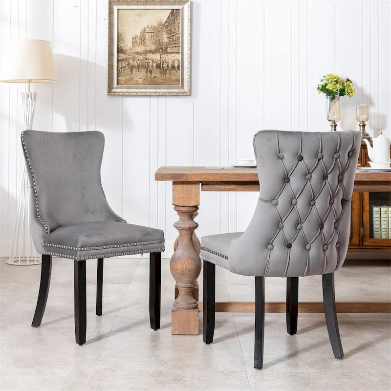 Mid-Century Modern Upholstered Dining Chair (Set of 2)