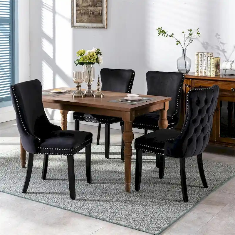 Mid-Century Modern Upholstered Dining Chair (Set of 2)