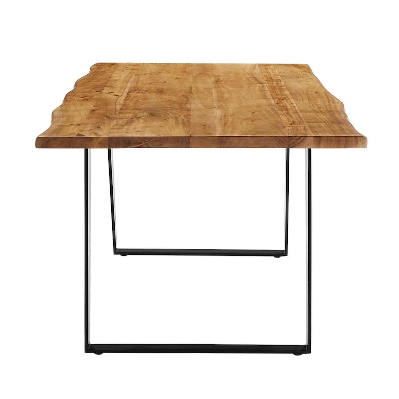 Viggo 60 Live Edge Acacia Wood Dining Table - Black Natural