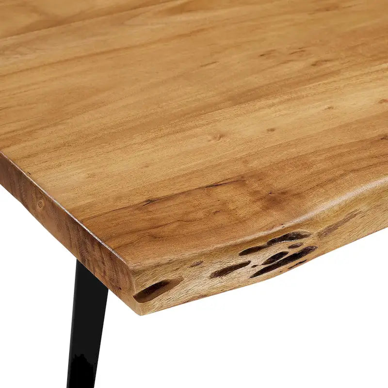 Viggo 60 Live Edge Acacia Wood Dining Table - Black Natural