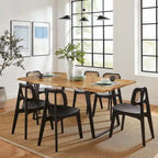 Viggo 60 Live Edge Acacia Wood Dining Table - Black Natural