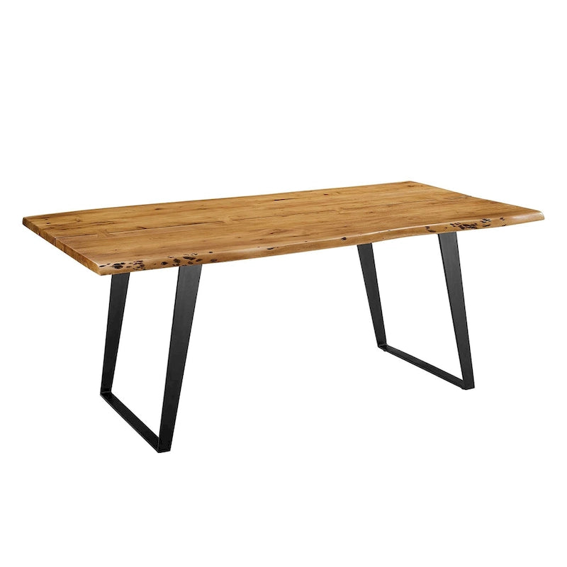 Viggo 60 Live Edge Acacia Wood Dining Table - Black Natural