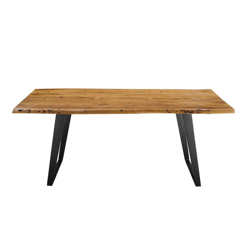 Viggo 60 Live Edge Acacia Wood Dining Table - Black Natural