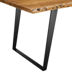 Viggo 60 Live Edge Acacia Wood Dining Table - Black Natural