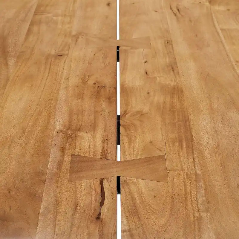 Viggo 60 Live Edge Acacia Wood Dining Table - Black Natural