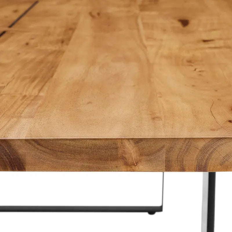 Viggo 60 Live Edge Acacia Wood Dining Table - Black Natural