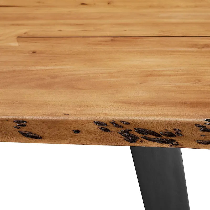 Viggo 60 Live Edge Acacia Wood Dining Table - Black Natural