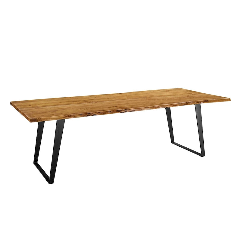 Viggo 60 Live Edge Acacia Wood Dining Table - Black Natural