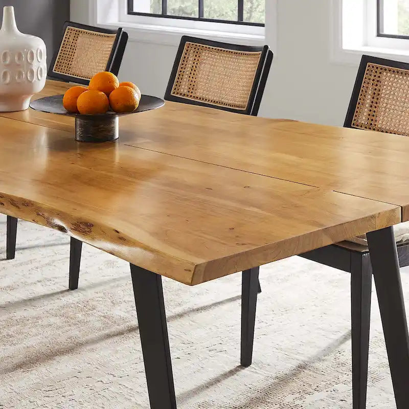 Viggo 60 Live Edge Acacia Wood Dining Table - Black Natural