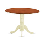 East West Furniture 3 Piece Kitchen Table Set- a Round Dining Table and 2 Dining Room Chairs, Buttermilk & Cherry (Seat Options)