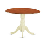 East West Furniture 3 Piece Kitchen Table Set- a Round Dining Table and 2 Dining Room Chairs, Buttermilk & Cherry (Seat Options)