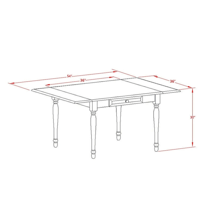 East West Furniture Ensemble de table comprenant une table de salle à manger rectangulaire avec rallonge escamotable et des chaises de salle à manger (Options de pièces)