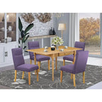 East West Furniture Ensemble de table comprenant une table de salle à manger rectangulaire avec rallonge escamotable et des chaises de salle à manger (Options de pièces)