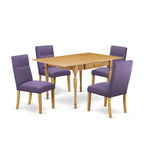 East West Furniture Ensemble de table comprenant une table de salle à manger rectangulaire avec rallonge escamotable et des chaises de salle à manger (Options de pièces)