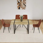 Dining Chairs Set of 4,Upholstered Dining Accent Chairs in linen Cushion Seat and Sturdy Black Metal Legs