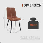 Dining Chairs Set of 4,Upholstered Dining Accent Chairs in linen Cushion Seat and Sturdy Black Metal Legs