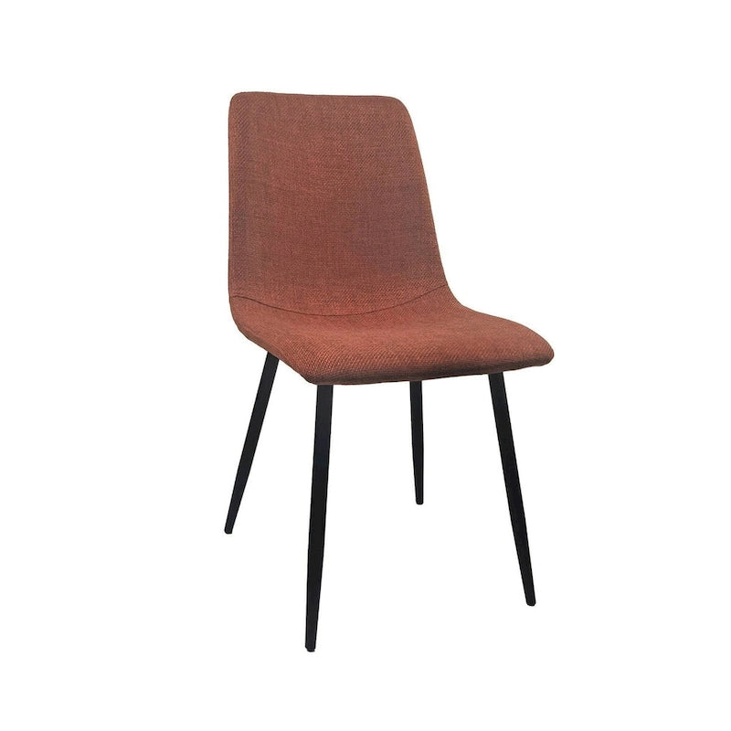 Dining Chairs Set of 4,Upholstered Dining Accent Chairs in linen Cushion Seat and Sturdy Black Metal Legs