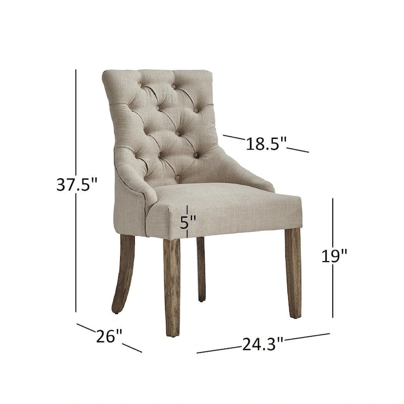 Chaises d'hôtes au dossier incurvé Benchwright (lot de 2) par iNSPIRE Q Artisan