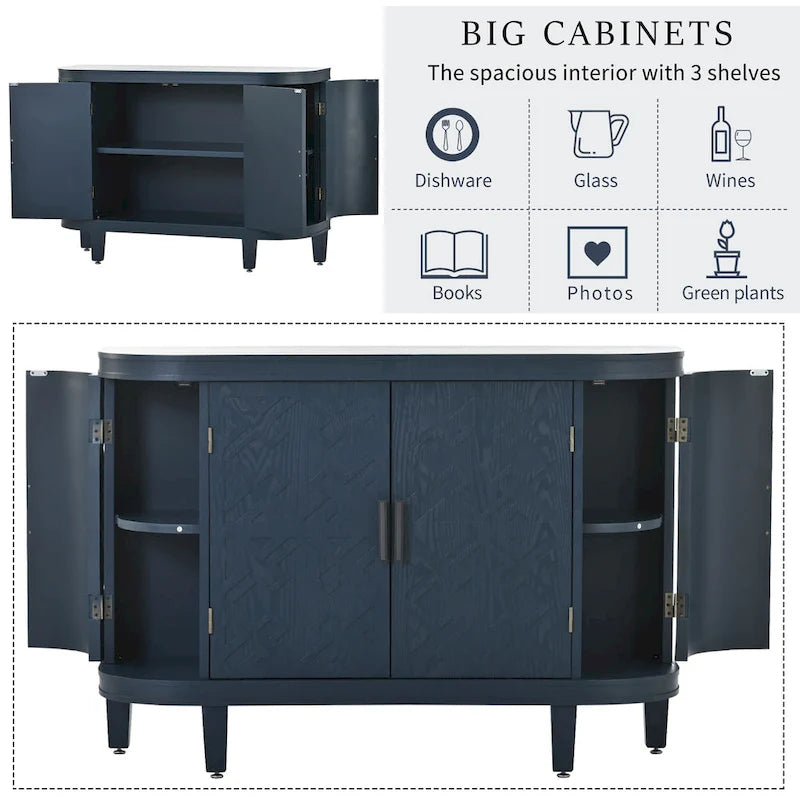 Bahut de Rangement en Bois avec 4 Portes