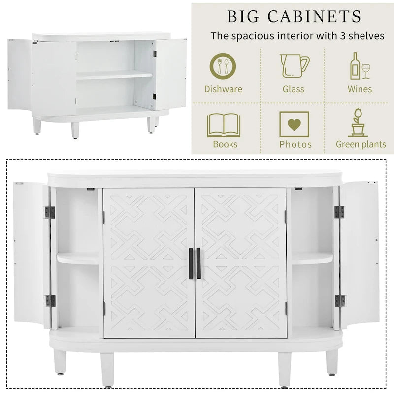 Bahut de Rangement en Bois avec 4 Portes