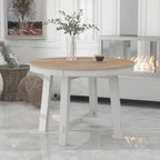 Farmhouse Round Extendable Dining Table with 16 Leaf - Elegant Wood Kitchen Table
