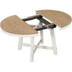 Farmhouse Round Extendable Dining Table with 16 Leaf - Elegant Wood Kitchen Table