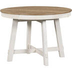 Farmhouse Round Extendable Dining Table with 16 Leaf - Elegant Wood Kitchen Table