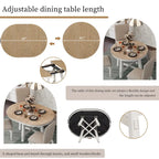 Farmhouse Round Extendable Dining Table with 16 Leaf - Elegant Wood Kitchen Table