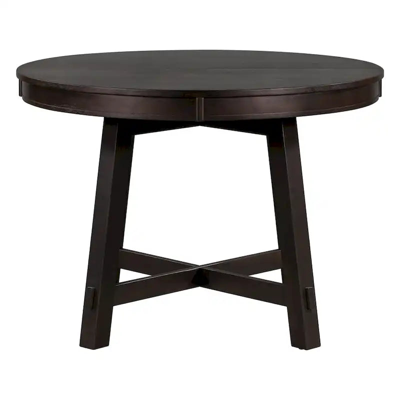 Farmhouse Round Extendable Dining Table with 16 Leaf - Elegant Wood Kitchen Table