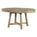 Farmhouse Round Extendable Dining Table with 16 Leaf - Elegant Wood Kitchen Table