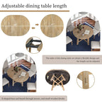 Farmhouse Round Extendable Dining Table with 16 Leaf - Elegant Wood Kitchen Table
