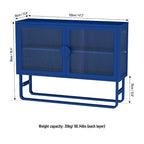 Stylish Tempered Glass Cabinet Credenza with 2 Fluted Glass Doors