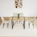 Table à manger en bois MDF et 4 chaises de salle à manger modernes, ensemble de table de cuisine en bois de style Mid-Century, base et pieds en métal