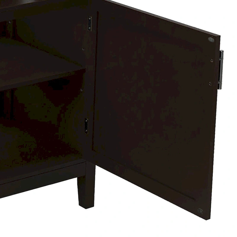 Classic Minimalist Wooden Sideboard with a Cabinet and an Open Storage Compartment