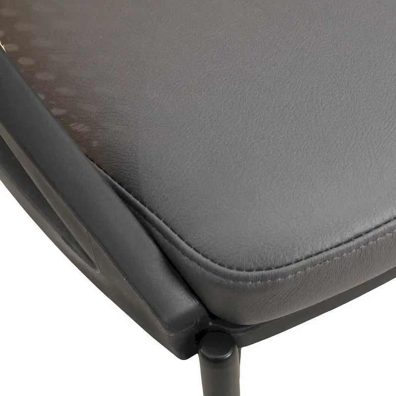 Chaise de salle à manger urbaine moderne et élégante avec assise en cuir et dossier en osier pour la salle à manger et la cuisine