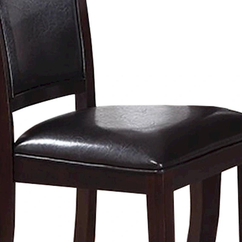 Retro Style Set Of Two Wooden Dining Chairs In Dark Brown,