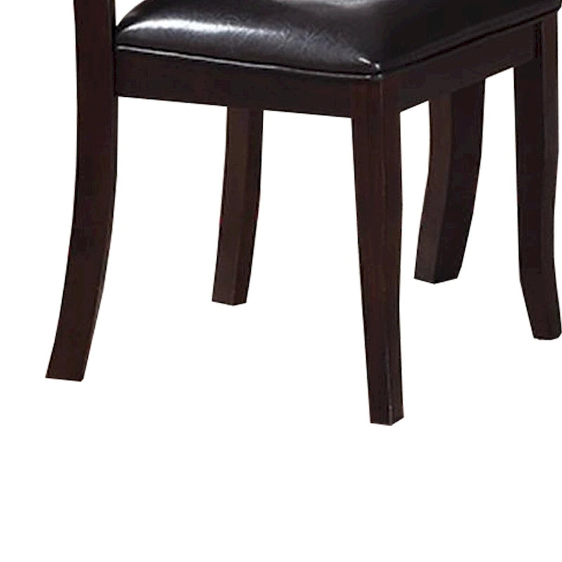 Retro Style Set Of Two Wooden Dining Chairs In Dark Brown,