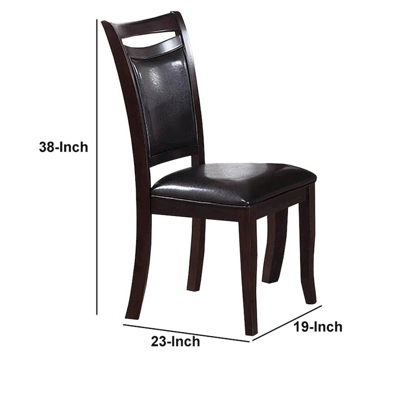 Retro Style Set Of Two Wooden Dining Chairs In Dark Brown,
