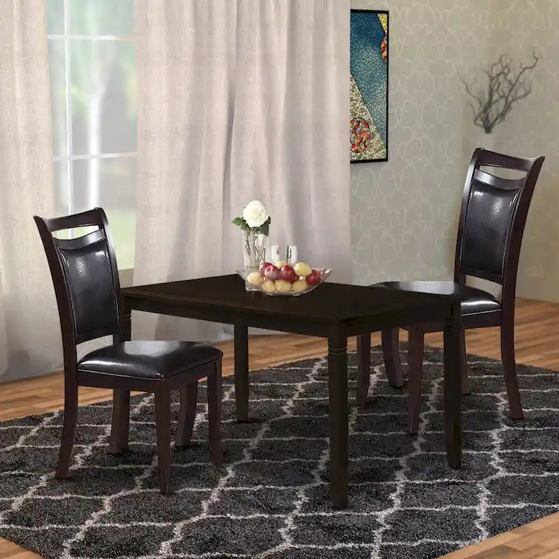 Retro Style Set Of Two Wooden Dining Chairs In Dark Brown,